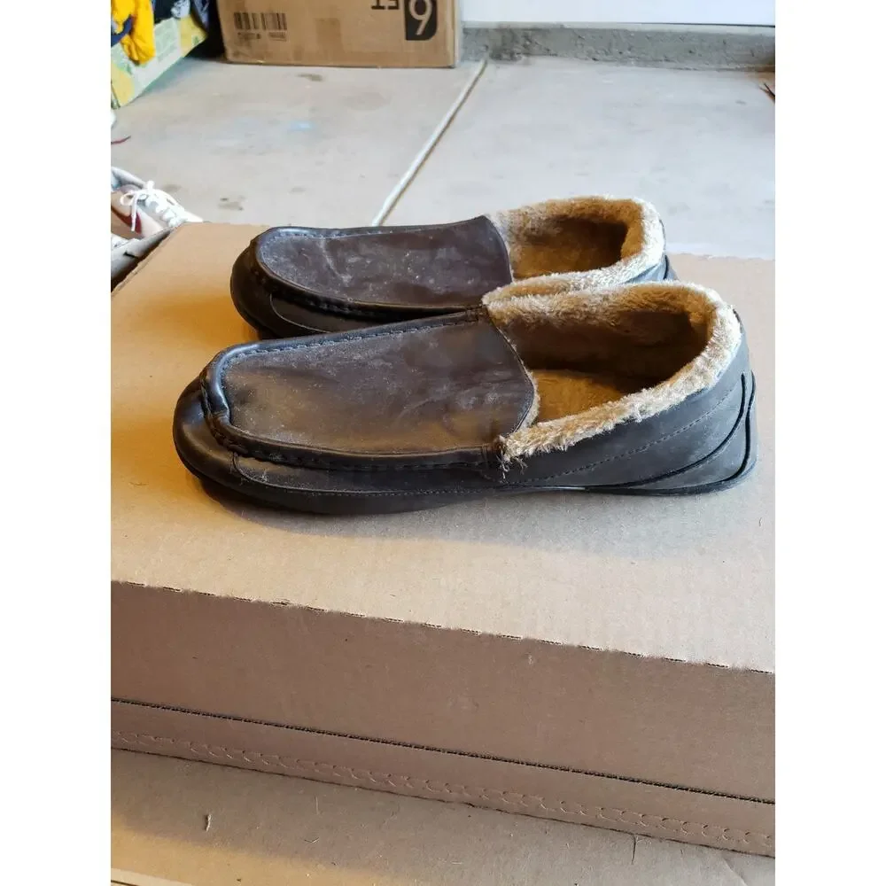 Deer Stag Shoes Size 15 Mens Brown Slip On Leather Casual 21958